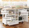 i@home Sideboard Küchenwagen, 129 x 46 x 92 cm (Packung Set), beweglicher Küchen-Esswagen mit Schubladen und Lagerschränken Bild 3