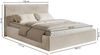 Selsey 'Softie Slim' Polsterbett 140×200 mit Bettkasten und Lattenrost, Velours, greige Bild 5