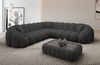 Ecksofa Rajada L Form aus Samtstoff - Strukturstoff - anthrazit Bild 2