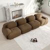 4-Sitzer Sofa 388x103x75 cm aus Cordstoff modular ohne Gestell, braun Bild 3
