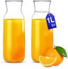 KONZEPT Wasserkaraffe Karaffe Glaskaraffe Transparente 1 Liter, (2-tlg), ideal für Wasser, Saft, Wein, Limonade, Coctails und Milch Bild 2