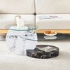 Couchtisch mit 2 Ebenen, Glasplatten H 44 x T 90 x B 70 cm, MDF in Schwarz-Weiß-Marmoroptik Bild 2