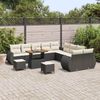 vidaXL Garten-Sofa-Set mit Kissen 13 pcs Schwarz und Creme 3363885 Bild 3