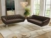 Wohnzimmerset Möbelset PIRS 3-3, Armlehnen, Wellenfederung, weiße Füße, Dreisitzer Sofa, Polstermöbel Set - Hellgrau Velvet Bild 4