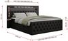 Boxspringbett, Stauraumbett mit Bettkasten, LED - GOLD-9 - 120x200cm - Schwarz Kunstleder - H3 Bild 5