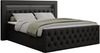 Boxspringbett, Stauraumbett mit Bettkasten, LED - GOLD-9 - 120x200cm - Schwarz Kunstleder - H3 Bild 3
