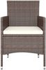 vidaXL 4-tlg. Gartenstuhl und Hocker Set Poly Rattan Braun 310613 Bild 4