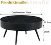 Couchtisch 70 x 70 x H 35,5 cm, MDF in schwarzer Holzoptik mit Metallbeinen, modern und platzsparend Bild 5