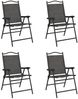 vidaXL Klappbare Gartenstühle 4 Stk. Graumeliert Stahl und Textilene 3157287 Bild 2