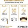 monzana Deckenleuchte, Sternenhimmel rund, 1-flammig, E27, Stoffschirm, Schwarz, Ø 30 cm Bild 3