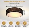 monzana Deckenleuchte, Sternenhimmel rund, 1-flammig, E27, Stoffschirm, Schwarz, Ø 30 cm Bild 4