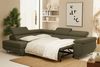 Ecksofa Sofa mit Schlaffunktion METZ Stoff Poso Grün Ottomane Links Bild 3
