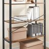 Vasagle Bücherregal, Standregal, Aufbewahrungsregal mit 5 Ebenen, Industrie-Design, für Wohnzimmer, Büro, Arbeitszimmer und Flur, Stahlgestell, Holzspanplatten, vintagebraun-schwarz Bild 4
