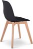 Esszimmerstuhl 2er-Set - Küchenstuhl im Set, ergonomisch & stabil, Schwarz mit Holzbeinen in Natur | Raburg Lino Bild 4