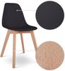 Esszimmerstuhl 2er-Set - Küchenstuhl im Set, ergonomisch & stabil, Schwarz mit Holzbeinen in Natur | Raburg Lino Bild 3
