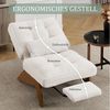 REDOM Loungesessel Verstellbarer Polsterstuhl (Relaxsessel mit Lendenkissen & Holzbeinen, atmungsaktives Kordpolster), 1 Stuhl Bild 4