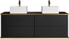 Vente-unique - KELIZA Waschbeckenmöbel Holz, Platte Schwarz - B 47 cm x H 54 cm x L 150 cm Bild 2
