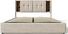 Polsterbett 160×200 cm mit Bettkasten & kabellosem Laden, USB/Typ-C, Leinen Natur Bild 5