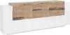 Sideboard >Catania< in Weiß-Hochglanz / Ahorn - 220x86x45cm (BxHxT) Bild 2