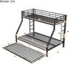Merax Etagenbett für Erwachsene, Metallbett Hochbett mit ausziehbarem Bett 90x200cm/140x200cm/90x190cm, schwarz Bild 5
