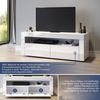 SONNI TV-Schrank TV Lowboard 120x40x45 Weiß Hochglanz mit LED-Beleuchtung 12 Led Farben sideboards Bild 4