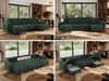 U-förmige Ecksofa, XXL Universalecke mit losen Kissen zum Wohnzimmer, Bettkästen und Schlaffunktion, schwarze Metallbeine - AXEL U - Grün Cord Bild 2
