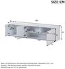 KLAM HOME Lowboard Weißer TV-Schrank 180cm mit LED & Glas, passend für 80-Zoll-Fernseher (Modernes Lowboard mit Hochglanz-Oberfläche und praktischem Stauraum), Stilvoller TV-Ständer mit LED-Beleuchtung für Ihr Wohnzimmer Bild 2