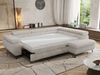 MKS Möbel 'Pablo L-Form' Ecksofa mit Schlaffunktion, verstellbare Kopfstützen, Beige, Cordstoff, Visco Topper, Rechts Bild 4