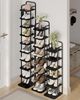 Vertikales Schuhregal, 10-Stöckige Schuhregale, Schuhturm Für Kleine Räume, Freistehend, Verstellbar, Platzsparend, Schwarz Bild 5