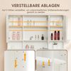 Thanaddo Schminktisch mit verstellbaren LED-Spiegel, Schminktische mit Hocker und Schubladen (Schminktisch mit LED), Mit 9 Fächer zur Aufbewahrung,Mit 3 Helligkeitsstufen Bild 3