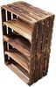 Holzkisten mit Regalfach Lang 50 x 40 x 30cm Geflammt Vintage Bild 3