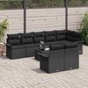 vidaXL Gartensofa-set mit Kissen 9 pcs Schwarz Poly-Rattan 3345423 Bild 3