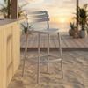 Barhocker NILS mit Lehne - 49 x 50 x 99 cm, Kunststoff, Grau | Hoher Stuhl Barstuhl Gartenstuhl Outdoor Bild 3