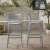 Barhocker NILS mit Lehne - 49 x 50 x 99 cm, Kunststoff, Grau | Hoher Stuhl Barstuhl Gartenstuhl Outdoor Bild 2