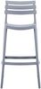 Barhocker NILS mit Lehne - 49 x 50 x 99 cm, Kunststoff, Grau | Hoher Stuhl Barstuhl Gartenstuhl Outdoor Bild 4