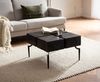 Couchtisch Mango Massivholz 60 x 60 x 40 cm Quadratisch mit Metallgestell, Kleiner Sofatisch Würfel-Form, Wohnzimmertisch Couch Modern, Kaffeetisch Cube Schwarz Bild 3