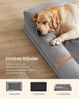 Feandrea Orthopädisches Hundebett, Hundekissen, Hundekorb, weiche Polsterung, Hundesofa, erhöhte Ränder, Bezug abnehmbar und waschbar, 135 x 107 x 25 cm, rutschfeste Unterseite, hellgrau Bild 4