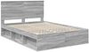 vidaXL Bettrahmen Graues Sonoma 140 x 190 cm Massives Kiefernholz 3411015 Bild 4