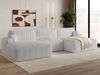 GRAINGOLD Ecksofa Serene U, Couch U-Form mit Schlaffunktion, Wohnlandschaft, Losen Kissen, Cord-Stoff, Grau Bild 3