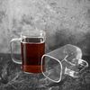 6 teiliges Gläser Set mit Henkel für Tee, Kaffee, quadratisch, transparent 280 ml Bild 4