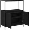 vidaXL Badschrank mit Regalen Schwarz Eichen-Optik 76,5x35x95 cm 861917 Bild 5