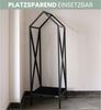 Kaminholzregal innen Metall DUSI | Dachdesign, Schwarz | Feuerholzregal Kaminholzhalter Holzständer Holzhalter innen Holzlager Bild 4