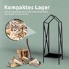 Kaminholzregal innen Metall DUSI | Dachdesign, Schwarz | Feuerholzregal Kaminholzhalter Holzständer Holzhalter innen Holzlager Bild 5