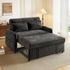 Schlafsofa Sitzfläche 129x76 cm / Liege 129x163x81 cm, Chenille, verstellbare Rückenlehne 108°/135°/180°, USB, Grau Bild 2