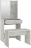 Schminktisch-Set mit LED Holzwerkstoff Betongrau Bild 5
