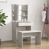 Schminktisch-Set mit LED Holzwerkstoff Betongrau Bild 3