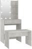 Schminktisch-Set mit LED Holzwerkstoff Betongrau Bild 2