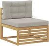 vidaXL Outdoor-Sofagarnitur 6 pcs Weiß und Hellgrau Polyester 3390781 Bild 4