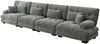 4-Sitzer Modulares Ecksofa mit Tiefensitz,80% Chenille Schlafsofa Komfortabel Gepolstert für Wohnzimmer Apartment Studio Büro,Chenille,Grau, Bild 5