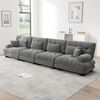 4-Sitzer Modulares Ecksofa mit Tiefensitz,80% Chenille Schlafsofa Komfortabel Gepolstert für Wohnzimmer Apartment Studio Büro,Chenille,Grau, Bild 2
